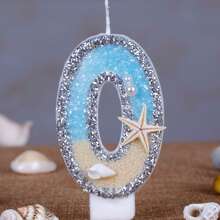 1 件数字蜡烛海滩海星生日蛋糕装饰派对蜡烛，感受夏日主题礼物毕业、婚礼 - 彩色 - 查看 13