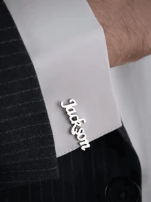 Gemelos personalizados con el nombre Jack.Son para mujeres y hombres: un par de gemelos de acero inoxidable para accesorios de ropa, personalización, boda, fiesta y regalos diarios - Como se muestra en la imagen - Ver 6