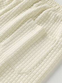 定制春夏男士运动套装，上传照片设计男友风格男士套装，针织提花格子面料，舒适弹力，松紧腰带口袋，个性化图形设计 - 添加您自己的照片（自拍/家人/情侣/宠物/朋友）进行定制印刷