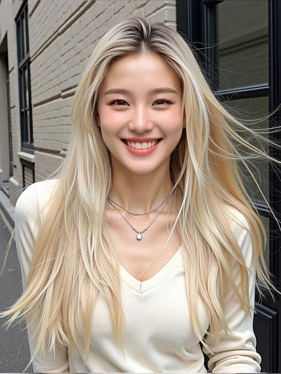 real me. 无胶蕾丝假发 棕色至金色渐变高光色 长直发 100% 雷米真人头发 易于造型 适合任何场合 手工绑带蕾丝区域 9*6 英寸蕾丝闭合 180% 密度 适合女性 18-20 英寸长度 S27/613# - S27/613 - 查看 1