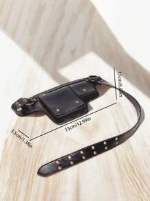 Europe And The United States Cross-Border Retro Outdoor Sports Bag Sports Bag Adjustable Satchel Rivet Fanny Pack Motorcycle Style For