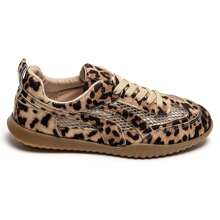 Low-Top Lace-Up Sneakers With Panel Detailing And Side Stripe - Leopard - View 5