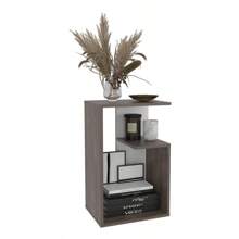 Everet 25" High 3-Tier Side Table Dark Walnut - White - Multi + MDF + Modern as pic - View 7