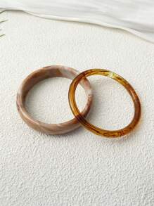 2pcs New Acrylic Resin Bracelet, Luxury Chic Versatile Accessories, Suitable For Women Party And Daily Wear