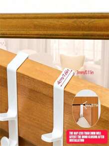 4pcs/Set Over-The-Door 5-Hook Vertical Storage Rack, Hanging Organizer For Closet And Cabinet, No-Drill Clip Hooks For Kitchen And Bathroom - Multicolor - View 10