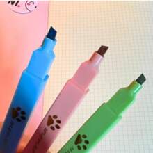 Kit With 6 Pastel Color Cat Paw Highlighters (MONET COLORS) / Cute Stationery - Multicolor - View 7