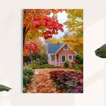 Autumn Landscape Canvas Print, Rural Wall Art, Home Autumn Landscape Painting, Valentine's Day Gifts For Her Or Him, 1 PC Keyword Wooden Framed Canvas Painting - Thickness 2. 25cm/0. 9inch, Home Gift Decoration Room Decoration Aesthetic Wall Decoration Art Perfect Gift Autumn And Winter Wall Decoration Living Room Decoration Bedroom Decoration Kitchen Decoration Entry Decoration Bathroom Decoration Direct Wall Painting High Quality Wall Painting Poster - Multicolor - View 4