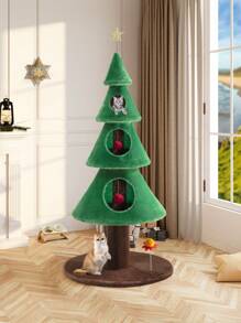 Allewie 63 Inches Cat Tree For Indoor Cat/ Cat Tower With 3 Condos/ 5ft Cat Christmas Tree Party Decoration/ Cat Activity Center Play House And Beds/Green * Bed Frame Queen Queen Bed Frame Bed Frame Full Full Size Bed Frame King Size Bed Frame Twin Bed Frame Room Decor Home Decor Christmas Decor Bedroom Decor Valentine Day Decor Storage Living Room Decor Furniture House Decor - màu xanh lá - Xem 4