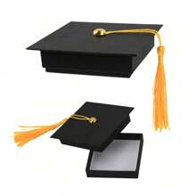 1pc Graduation Cap Gift Box,Graduation Gift Box DIY Grad Cap BoxGraduation Jewelry Box With Yellow Tassel For Congrats Graduation Party Graduation Party Favors Decor Party Supplies