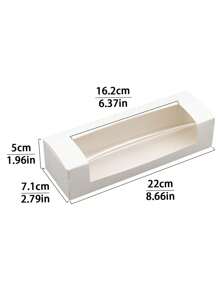 5pcs/10pcs/20pcs Rectangular Window Macaron Boxes, Bread Boxes, Dessert Boxes, Donut Boxes, Chocolate Boxes, Candy Packaging Boxes - Paper - View 2