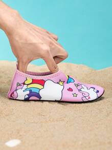 1 Pair Children's Fashion Outdoor Beach Sandals, Non-Slip, Soft Sole, Water Friendly, Breathable Cartoon Design Little Girls Cute Yoga/Training Shoes