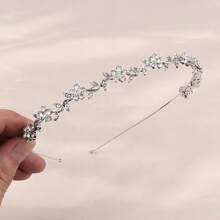 1 件新娘水晶头饰，简约优雅的设计，适合婚纱、伴娘、生日、公主场合、头饰 - 彩色 - 查看 7