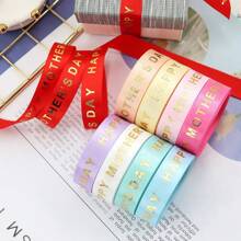 5 Yards/Lot 16mm Size Mother's Day Ribbon Stain Stripes,Bow Cap Accessories Party Gift Wrap DIY Handmade