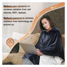 Wearable Hooded Blanket For Adults EMF Shielding Blanket, Lightweight, Cozy And Functional Radiation Blocking Throw Blanket For Adult