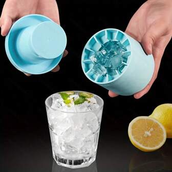 Silicone Ice Cube Tray, Fast Freeze Ice Cubes Maker Mold, Home Use Round Ice Bucket