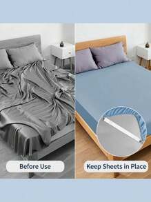 2/4PCS/Set Of White Bed Sheets With Adjustable Elastic Bed Sheets And Heavy-Duty Bed Sheet Fasteners With Metal Clips For Mattress Covers, Sofa Cushions, And Household Items