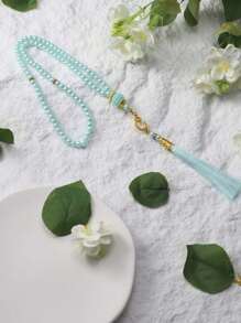 1 pieza Pulsera de cuentas de oración de acrílico de 6 mm, 99 piezas, hecha a mano, de estilo minimalista y de moda (múltiples colores), marca Tasbin