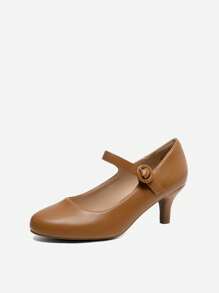 Women's Close Toe Dress Pumps Shoes - Brown - View 5