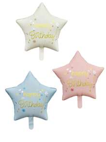 3 件 18 英寸星形生日快乐气球生日氦气球生日派对装饰品 - 彩色 - 查看 3