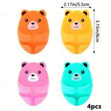 4 件装卡通熊壁挂式电源插座支架，强力粘合电缆整理器，易于安装的厨房壁挂式插座存储，实用挂钩，时尚风格，塑料材质，实用挂钩 - 彩色 - 查看 9