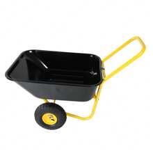 Garden Barrow With Two-Wheeled,Heavy-Duty Garden Utility Cart With10-Inch Pneumatic Wheels,Yard Lawn Dump Cart For Moving Soil Garden Tool Mulch Gravel (Black) - Black - View 4