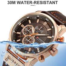 Relógio de Pulso Masculino CURREN Cronógrafo com Função Data Automática, Relógio de Luxo Resistente à Água Original, Moda, Esportes, Militar, Relógio de Quartzo Presente Masculino 8291