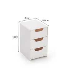 1 pièce Mini organiseur de bureau à 3 étages avec 3 compartiments, Mini boîte de rangement pour le maquillage style tiroir, petit conteneur de rangement de bureau pour les bijoux, les rouges à lèvres, les fournitures de bureau. Décoration de salle de bain maison Organisateur de maquillage d'été Retour à l'école