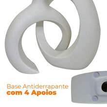 Set Of 2 Decorative Ceramic Vases Sculptures Infinite - Rio Home - 白色 - 查看 5