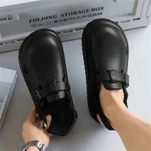 （建议订购大一码）夏季新款男士镂空木屐，适合户外和室内穿着的时尚凉鞋，可拆卸后带舒适拖鞋，软底防滑耐磨淋浴鞋，EVA