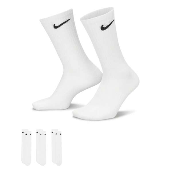 Nike 3 Pairs Of Everyday Lightweight Crew Socks For Men And Women, Style SX7676-100