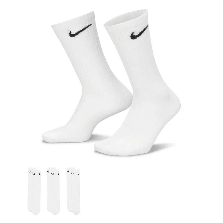 Nike 3 Pairs Of Everyday Lightweight Crew Socks For Men And Women, Style SX7676-100 - White - View 1
