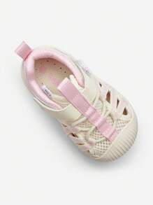 Balabala 嬰兒步行鞋，男孩和女孩透氣網眼防滑鞋，2024年夏季 - 白紅色 - 查看 5