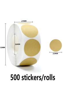 500pcs/1Rolls Kraft Paper Round Self-Adhesive Label Item Category Name Sticker Personalized Label Love Self-Adhesive Label Item Category Name Sticker Personalized Label DIY Holiday Decorating Baking Stickers