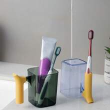 刷牙漱口杯家用刷牙杯情侣牙刷杯酒店高档牙具罐学生透明轻奢牙具杯 - 藍色 - 查看 10