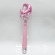 Baghetă magică în formă de lună și stea cu efecte luminoase și sonore, recuzită magică, potrivită pentru petrecere de ziua de naștere, adunări de sărbători, jocuri de rol și alte ocazii, hobby, colecție, articole de petrecere, Halloween, Crăciun