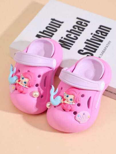 Atmungsaktive Kinder Clogs zum Schlüpfen, Kleinkind Jungen Mädchen Cartoon Dusch Sandalen für drinnen/Outdoor im Sommer, rutschfeste weiche Sohle Strand/Badezimmer Hausschuhe, geeignet für Lässig, Reisen, Urlaub