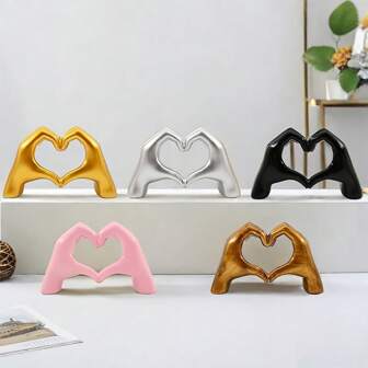 1pc Resin Oversized Double Heart Shaped Display Props, Decoration For Wedding, Party, Romantic Occasions