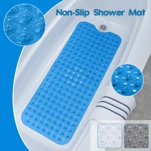 NetHong Anti-Mold Bath Mat Non Slip Bathtub Strong Suction Extra Large Rubber Shower Mat Back To School,Blue - Blue - View 3