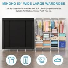 170*170 Closet Buildable Wardrobe Rack Wardrobe Bedroom Organization - Red - View 2