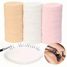 20 件装柔软海绵假睫毛垫，适合初学者的睫毛练习工具，可重复使用，不含酒精和低过敏性，多用途化妆海绵，适合日常化妆和睫毛延长练习。 - 彩色 - 查看 2