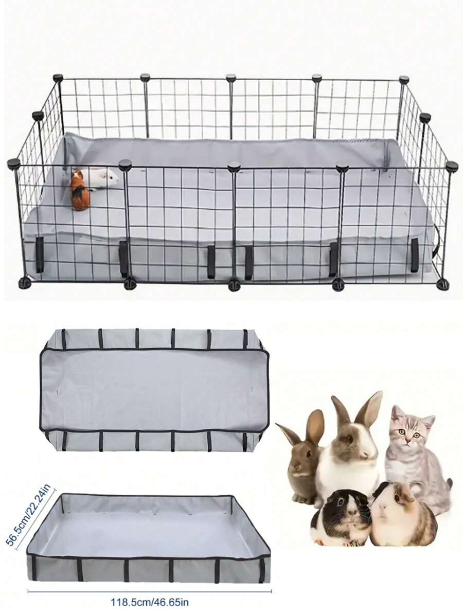 1pc Nylon Guinea Pig Cage Mat - Washable, Non-Slip, Dust-Proof Small Animal Bedding - Easy To Clean Pet Habitat Accessory, Suitable For Rabbits, Cats And Small Pets - Multicolor - View 1