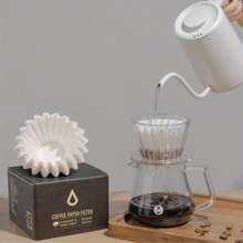 50/100 Peças Filtros de Papel para Café, Filtros de Bacia de Café para Coar à Mão com Gotejamento 155/45