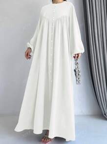 Rochie casual confortabilă pentru femei, în stil Orientul Mijlociu, în culori solide, toamnă/iarnă