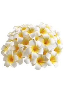 10/25 szt. Biała pianka hawajska Frangipani sztuczne płatki kwiatów Plumeria czapka do włosów wieniec kwiatowy DIY dekoracja ślubna do domu 5 cm