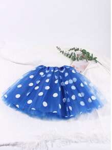 1pc Colorful Fluffy Ballet Cake Skirt, Bright Colors, Polka Dot Print, Multi-Layer Gauze Skirt, Suitable For Playing Fairy Princesses, Holiday Parties, Masquerade Parties, Halloween Carnivals, Easter Role-Playing
