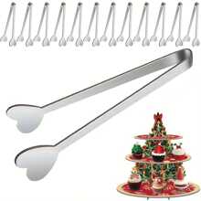 2 件/12 件套装可爱心形迷你夹子，精致不锈钢方糖夹，适合开胃菜/小吃/糖果/奶酪的小夹子，适合婚礼/生日/乔迁的精美礼物，可用洗碗机清洗 - 彩色 - 查看 9