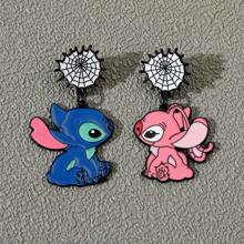 1/2 piezas Broche de Disney Stitch, el extraterrestre, divertido y de fantasía, pasador de esmalte de metal, joyería, accesorio para mochila, ropa, regalo festivo