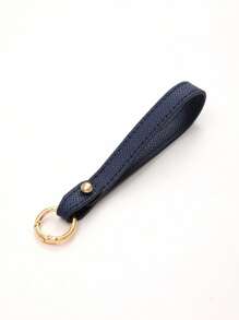 1 pièce Nouveau porte-clés en cuir de couleur unie, sangle de poignet, accessoire de sac à bandoulière, chaîne de clé de voiture à la mode, accessoire de voiture détachable, breloques scolaires