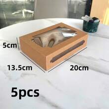 5pcs Mini Cake Boxes With Window, Cookie Pastry Packaging Cartons, Suitable For Cakes, Cookies, Pastries, Pies, Muffins, Chocolates, Strawberries