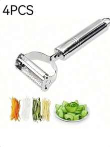 1pc Stainless Steel Vegetable Peeler - Multipurpose Fruit & Potato Slicer For Dining And Relaxation, Manual Non-Rechargeable Kitchen Gadget For Restaurants - Silver - View 14
